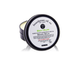 Open black tin of Beardsman Oil Co Bay Rum beard balm with white label, with reflection shown under

