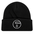 Black Beardsman™ fleece-lined beanie with embroidered white logo