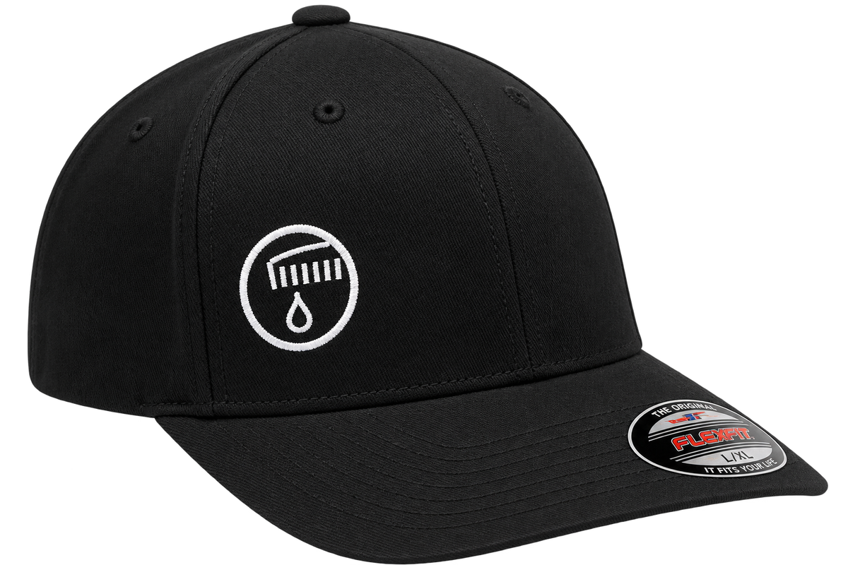 Black Beardsman™ Flexfit cap with embroidered white logo