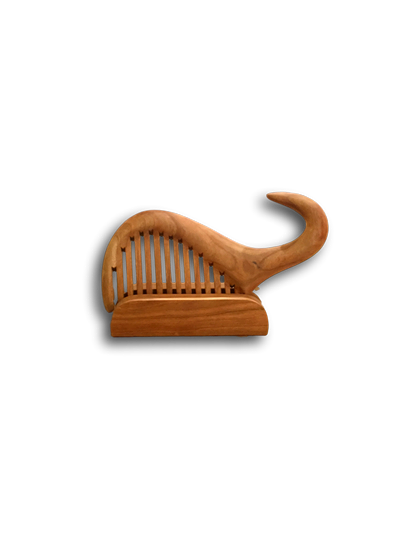 Large hand-carved wooden comb by Olde Capital Woodworks