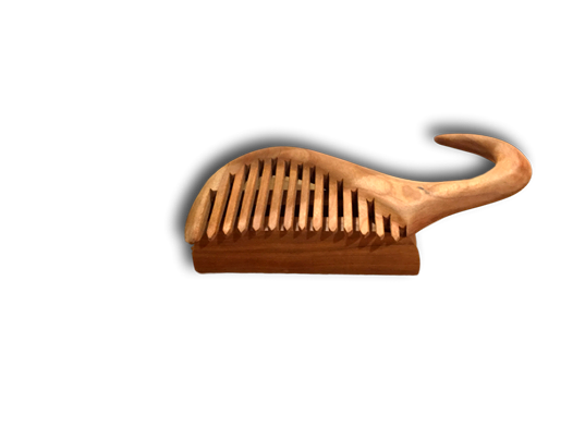 Small hand-carved wooden comb by Olde Capital Woodworks